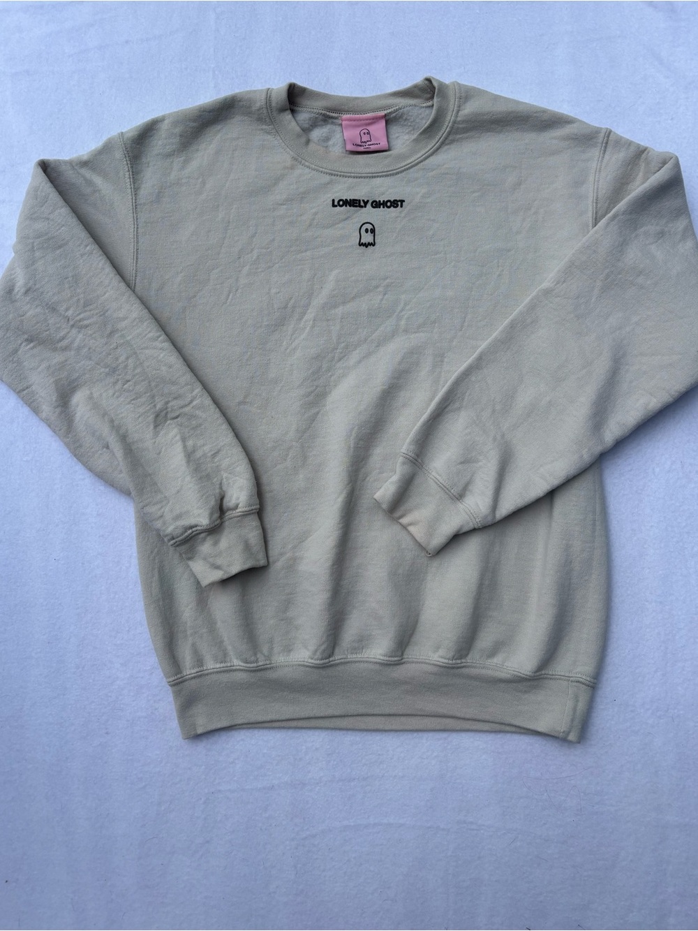 LONELY GHOST Men's Crewneck Sweatshirt in Light Beige